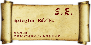 Spiegler Réka névjegykártya